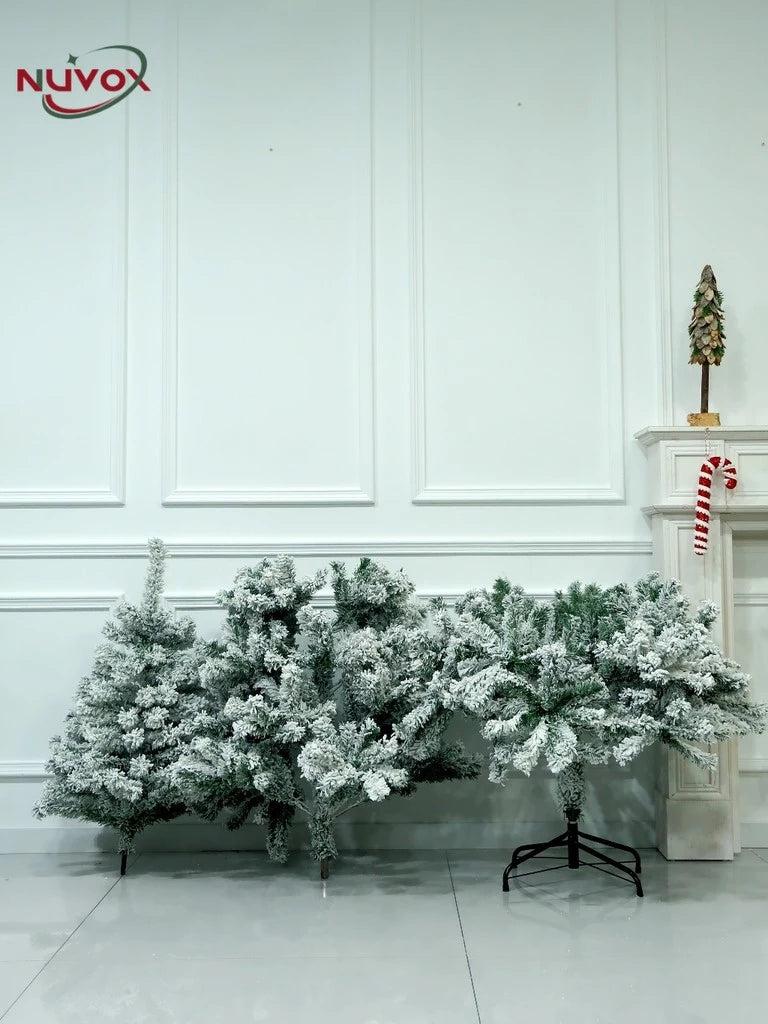 NUVOX 5/6/7/8/10FT Snow Flocked Christmas Tree High Quality XMas Decor Snow Tree