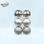 NUVOX 8cm Christmas Balls Decoration Glitter Gold Xmas Tree Hanging Ornaments Decor Big Size