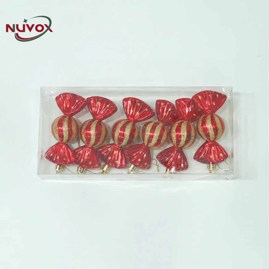NUVOX 6pcs Christmas Tree Candy Pendant Xmas Tree Hanging Ornaments Decor For Home Party