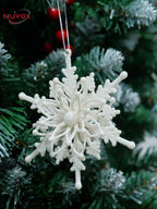 NUVOX 12CM Christmas Glitter Snowflake 3D Snowflake Glitter Star Xmas Tree Ornaments Hanging Decor