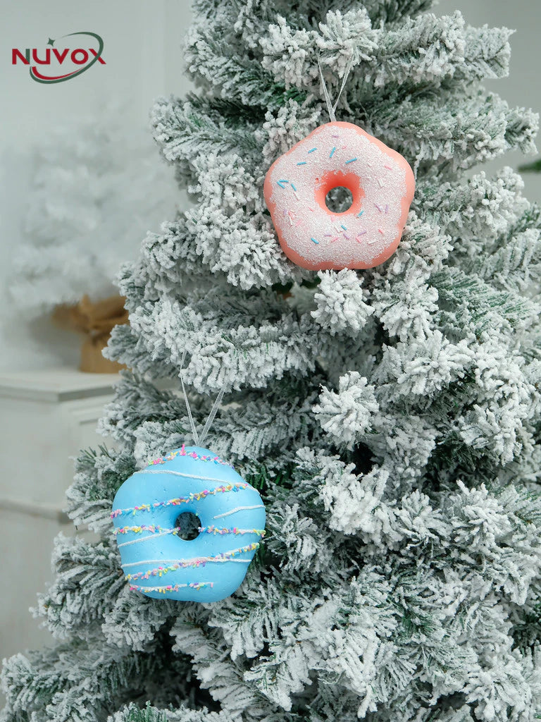 NUVOX Christmas Tree Pendant Macarons Donut Christmas Decoration Atmosphere Decoration