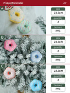 NUVOX Christmas Tree Pendant Macarons Donut Christmas Decoration Atmosphere Decoration