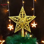 NUVOX Christmas Tree Top Star Hollow Plastic Star Xmas Tree Hanging Ornaments for Home Festival
