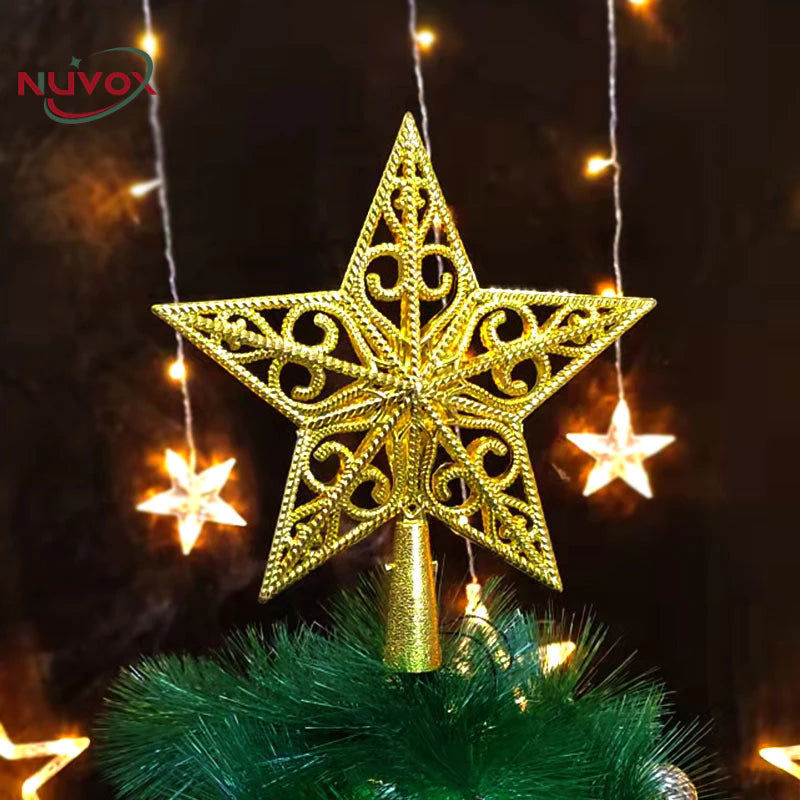 NUVOX Christmas Tree Top Star Hollow Plastic Star Xmas Tree Hanging Ornaments for Home Festival