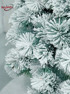 NUVOX Snow Flocked Artificial Christmas Tree Premium Hinged Pine Tree