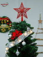 NUVOX Christmas Tree Top Star Hollow Plastic Star Xmas Tree Hanging Ornaments for Home Festival