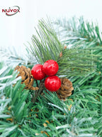 NUVOX Christmas Red Berries Decoration Artificial Red Berries Pine Cone Xmas Tree Hanging Ornaments