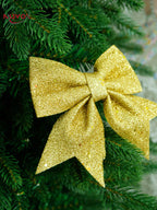 NUVOX 12cm Bow Xmas Tree Decoration Gold Red Silver Bowknot Hanging Decor Home Party Decoration