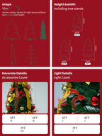 NUVOX Foldable Christmas Tree 7ft Makapal with Decoration Pop Up Artificial Christmas Tree for Home