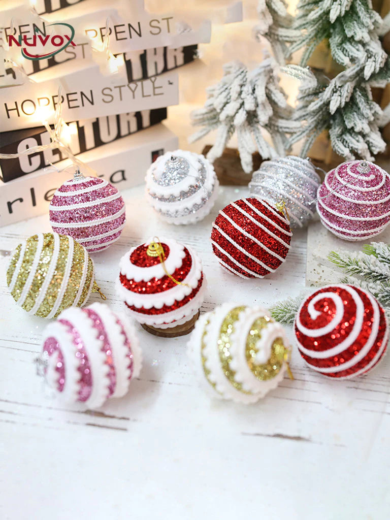 NUVOX 8cm Christmas Balls Xmas Tree Ornament Hanging Pendant Christmas Creative Balls Xmas Ornament