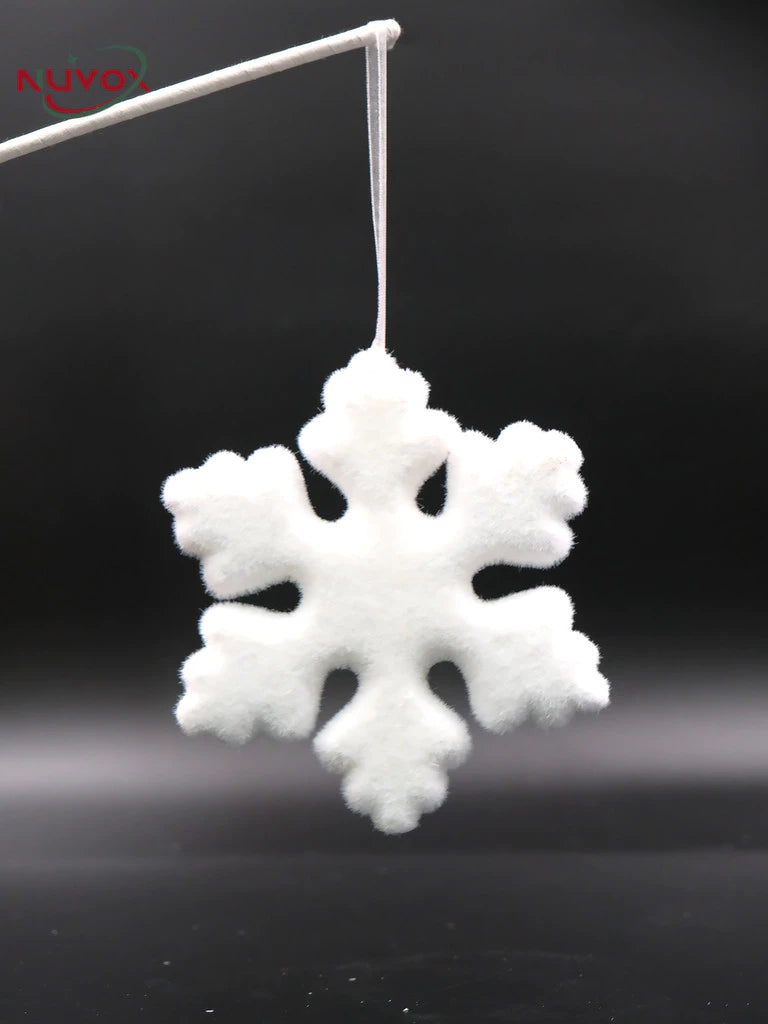 NUVOX Christmas Snowflakes Decoration Glitter Fake White Snowflake Xmas Tree Hanging Pendents Decor