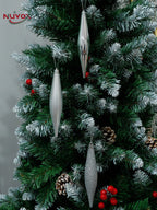 NUVOX 12pcs Twisted Icicle Ornament Decoration Christmas Ball Glitter Icicle Hanging Ornament