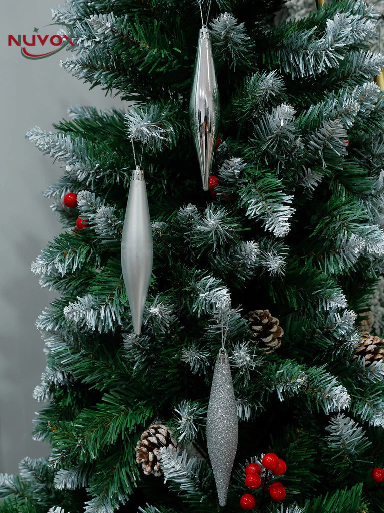 NUVOX 12pcs Twisted Icicle Ornament Decoration Christmas Ball Glitter Icicle Hanging Ornament