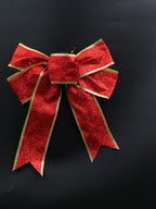 NUVOX 1/5/10Pcs Glitter Christmas Ribbon Bow Xmas Tree Hanging Bowknot Ornament Christmas Decoration