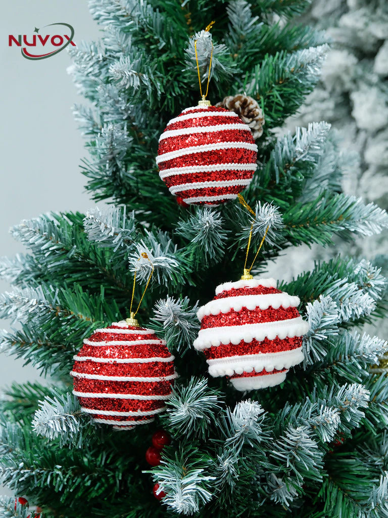 NUVOX 8cm Christmas Balls Xmas Tree Ornament Hanging Pendant Christmas Creative Balls Xmas Ornament