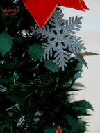 NUVOX 5/6/7ft Slim Foldable Christmas Tree Set with Decoration PVC Material Xmas Tree Can Save Space