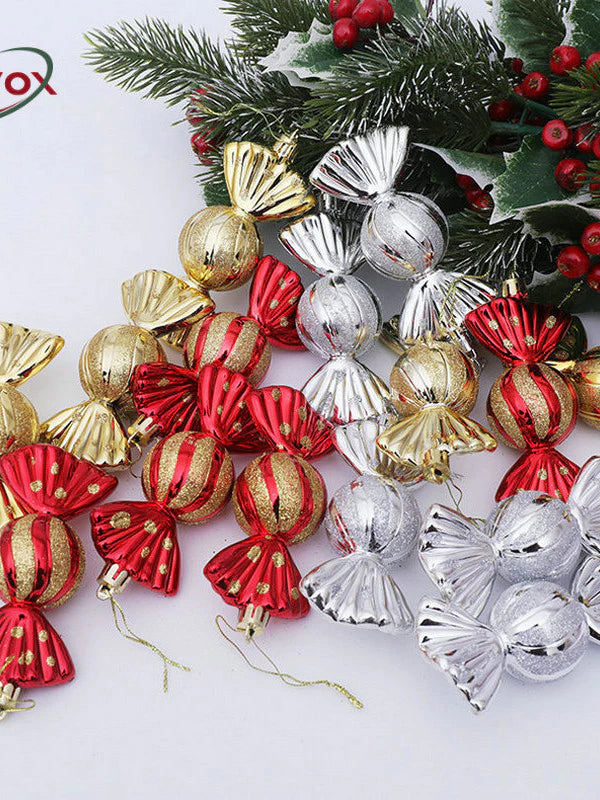 NUVOX 6pcs Christmas Tree Candy Pendant Xmas Tree Hanging Ornaments Decor For Home Party