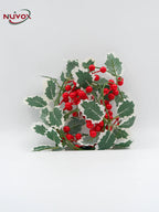 NUVOX Christmas Red Berry Garland Decoration with LED Artificial Red Berries Vine Christmas Garland