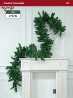 NUVOX Artificial Christmas Garland PVC Xmas Garlands Wall Door Decor for Holiday