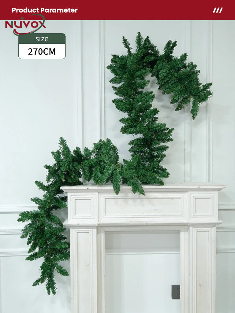 NUVOX Artificial Christmas Garland PVC Xmas Garlands Wall Door Decor for Holiday