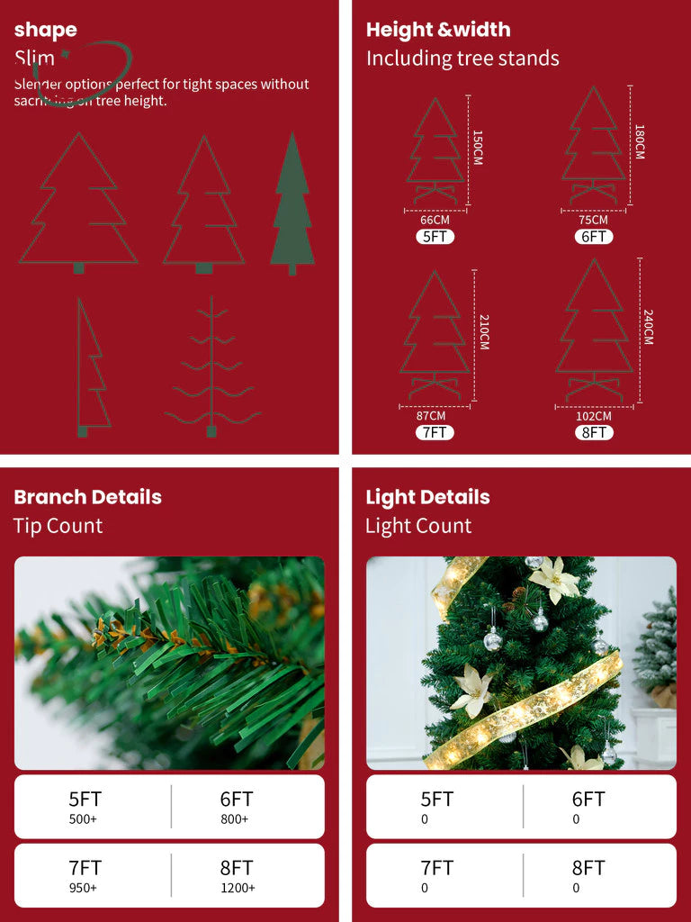 NUVOX 5/6/7/8/10FT Snow Flocked Christmas Tree High Quality XMas Decor Snow Tree