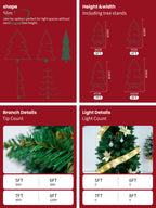 NUVOX 5/6/7/8/10FT Snow Flocked Christmas Tree High Quality XMas Decor Snow Tree