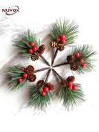 NUVOX Christmas Red Berries Decoration Artificial Red Berries Pine Cone Xmas Tree Hanging Ornaments