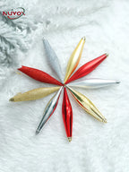 NUVOX 12pcs Twisted Icicle Ornament Decoration Christmas Ball Glitter Icicle Hanging Ornament