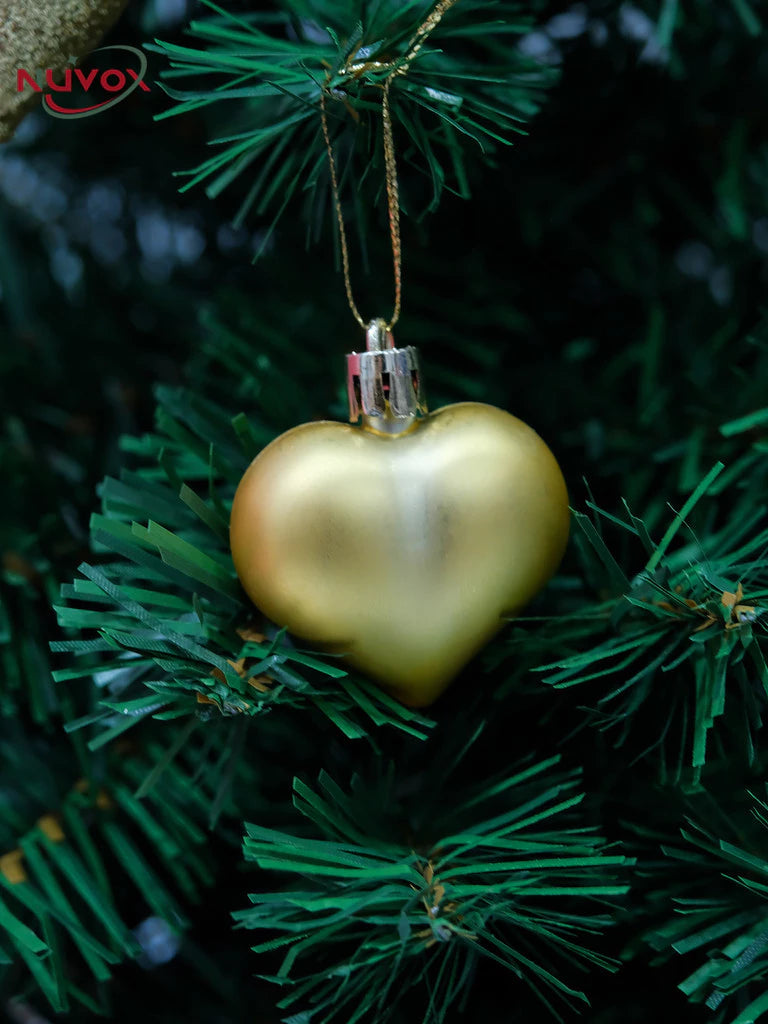 NUVOX 12Pcs Christmas Balls Decors 3D DIY Love Heart Pendant Christmas Tree Ball Hanging Pendant