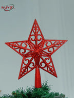 NUVOX Christmas Tree Top Star Hollow Plastic Star Xmas Tree Hanging Ornaments for Home Festival