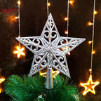 NUVOX Christmas Tree Top Star Hollow Plastic Star Xmas Tree Hanging Ornaments for Home Festival