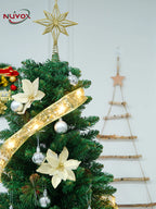 NUVOX Christmas Ribbon with Lights for Christmas Tree DIY Xmas Tree Ribbon Decorations