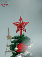 NUVOX Christmas Tree Top Star Hollow Plastic Star Xmas Tree Hanging Ornaments for Home Festival