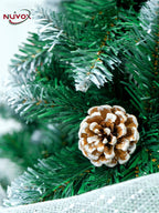 NUVOX Berry Christmas Tree 5/6/7/8FT Green Pine Snow Tree with Metal Stand Easy Set-up
