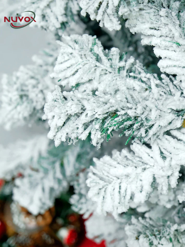 NUVOX 5/6/7/8/10FT Snow Flocked Christmas Tree High Quality XMas Decor Snow Tree