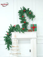 NUVOX Artificial Christmas Garland PVC Xmas Garlands Wall Door Decor for Holiday