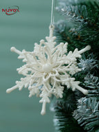 NUVOX 12CM Christmas Glitter Snowflake 3D Snowflake Glitter Star Xmas Tree Ornaments Hanging Decor